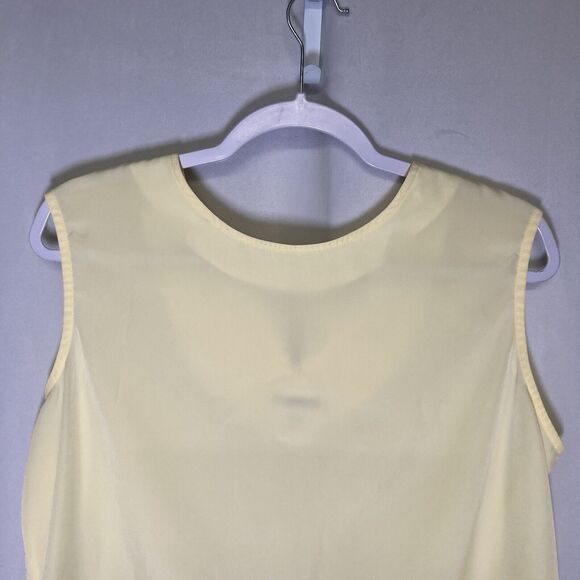 BONWORTH yellow crew neck polyester sleeveless top M - Picture 2 of 6